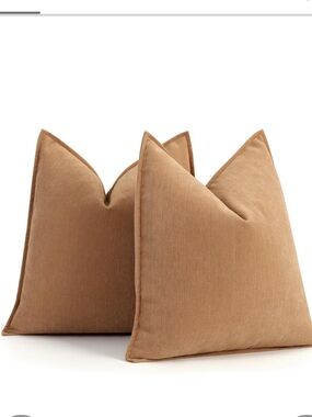Textured Chenille Pillow Covers SQUARE 22x22” (2-pack) Camel